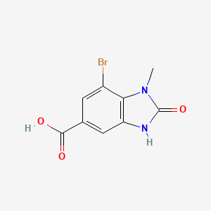 molecular formula C9H7BrN2O3 B2943928 7-Bromo-1-methyl-2-oxo-3H-benzimidazole-5-carboxylic acid CAS No. 1781980-91-3