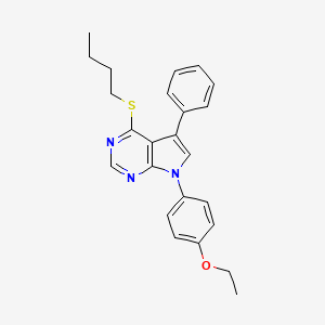 molecular formula C24H25N3OS B2943952 4-(butylsulfanyl)-7-(4-ethoxyphenyl)-5-phenyl-7H-pyrrolo[2,3-d]pyrimidine CAS No. 442879-25-6