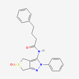 molecular formula C21H21N3O2S B2943978 N-(5-oxido-2-phenyl-4,6-dihydro-2H-thieno[3,4-c]pyrazol-3-yl)-4-phenylbutanamide CAS No. 1007193-31-8