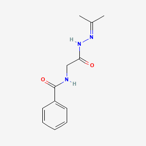 molecular formula C12H15N3O2 B2944001 N-{[N'-(PROPAN-2-YLIDENE)HYDRAZINECARBONYL]METHYL}BENZAMIDE CAS No. 122222-21-3