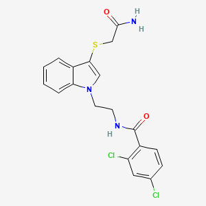 molecular formula C19H17Cl2N3O2S B2944021 N-(2-{3-[(carbamoylmethyl)sulfanyl]-1H-indol-1-yl}ethyl)-2,4-dichlorobenzamide CAS No. 862826-03-7