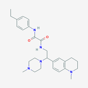 molecular formula C27H37N5O2 B2944026 N'-(4-ethylphenyl)-N-[2-(1-methyl-1,2,3,4-tetrahydroquinolin-6-yl)-2-(4-methylpiperazin-1-yl)ethyl]ethanediamide CAS No. 922121-15-1