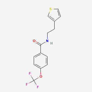 molecular formula C14H12F3NO2S B2944055 N-(2-(thiophen-3-yl)ethyl)-4-(trifluoromethoxy)benzamide CAS No. 1396863-00-5