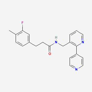molecular formula C21H20FN3O B2944061 N-([2,4'-bipyridin]-3-ylmethyl)-3-(3-fluoro-4-methylphenyl)propanamide CAS No. 2034320-83-5