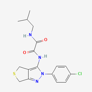 molecular formula C17H19ClN4O2S B2944064 N'-[2-(4-chlorophenyl)-2H,4H,6H-thieno[3,4-c]pyrazol-3-yl]-N-(2-methylpropyl)ethanediamide CAS No. 946354-12-7