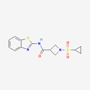 molecular formula C14H15N3O3S2 B2944073 N-(benzo[d]thiazol-2-yl)-1-(cyclopropylsulfonyl)azetidine-3-carboxamide CAS No. 1428362-52-0