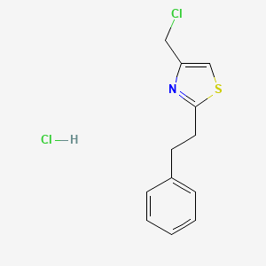molecular formula C12H13Cl2NS B2944119 4-(Chloromethyl)-2-(2-phenylethyl)-1,3-thiazole hydrochloride CAS No. 1909337-46-7