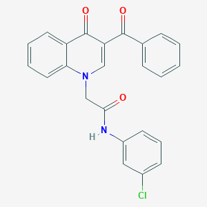 molecular formula C24H17ClN2O3 B2944150 2-(3-benzoyl-4-oxo-1,4-dihydroquinolin-1-yl)-N-(3-chlorophenyl)acetamide CAS No. 1251708-12-9