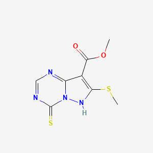 molecular formula C8H8N4O2S2 B2944164 methyl 7-(methylsulfanyl)-4-sulfanylidene-3H,4H-pyrazolo[1,5-a][1,3,5]triazine-8-carboxylate CAS No. 1207048-28-9