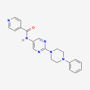molecular formula C20H20N6O B2944165 N-[2-(4-phenylpiperazin-1-yl)pyrimidin-5-yl]pyridine-4-carboxamide CAS No. 1396785-65-1