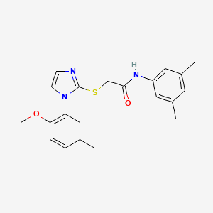 N-(3,5-dimethylphenyl)-2-[1-(2-methoxy-5-methylphenyl)imidazol-2-yl]sulfanylacetamide