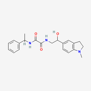 molecular formula C21H25N3O3 B2944210 N1-(2-hydroxy-2-(1-methylindolin-5-yl)ethyl)-N2-(1-phenylethyl)oxalamide CAS No. 1704606-92-7