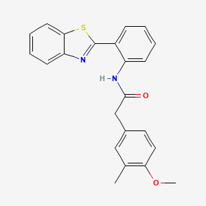 molecular formula C23H20N2O2S B2944290 N-[2-(1,3-benzothiazol-2-yl)phenyl]-2-(4-methoxy-3-methylphenyl)acetamide CAS No. 955852-10-5