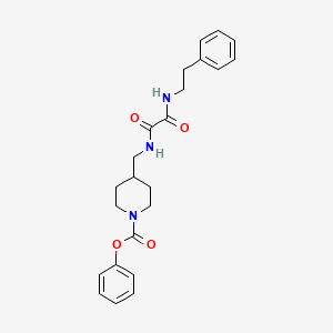 molecular formula C23H27N3O4 B2944301 Phenyl 4-((2-oxo-2-(phenethylamino)acetamido)methyl)piperidine-1-carboxylate CAS No. 1234937-44-0