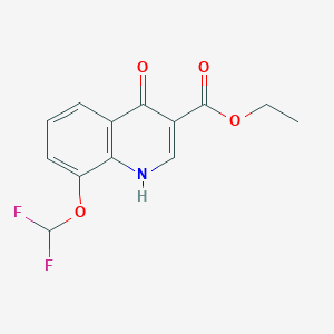 molecular formula C13H11F2NO4 B2944341 ethyl 8-(difluoromethoxy)-4-oxo-1H-quinoline-3-carboxylate CAS No. 1775815-69-4
