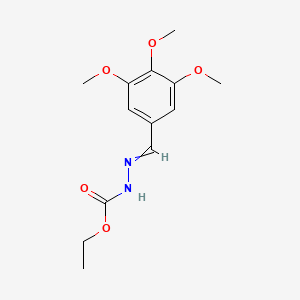 molecular formula C13H18N2O5 B2944370 ethyl N-[(3,4,5-trimethoxyphenyl)methylideneamino]carbamate CAS No. 55508-76-4