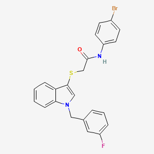 molecular formula C23H18BrFN2OS B2944392 N-(4-bromophenyl)-2-({1-[(3-fluorophenyl)methyl]-1H-indol-3-yl}sulfanyl)acetamide CAS No. 450347-16-7