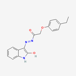 molecular formula C18H17N3O3 B2944401 3-(2-(4-Ethylphenoxy)acetylhydrazidyl)-2-oxoindoline CAS No. 290835-24-4