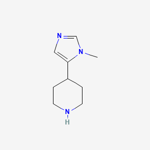 molecular formula C9H15N3 B2944406 4-(1-Methyl-1H-imidazol-5-yl)piperidine CAS No. 147960-44-9