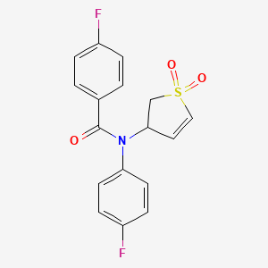 molecular formula C17H13F2NO3S B2944410 N-(1,1-dioxido-2,3-dihydrothiophen-3-yl)-4-fluoro-N-(4-fluorophenyl)benzamide CAS No. 863022-56-4