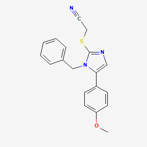 molecular formula C19H17N3OS B2944411 2-((1-benzyl-5-(4-methoxyphenyl)-1H-imidazol-2-yl)thio)acetonitrile CAS No. 1207042-48-5