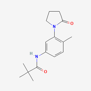 molecular formula C16H22N2O2 B2944460 2,2-dimethyl-N-[4-methyl-3-(2-oxopyrrolidin-1-yl)phenyl]propanamide CAS No. 923104-02-3