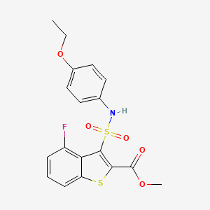 molecular formula C18H16FNO5S2 B2944481 Methyl 3-[(4-ethoxyphenyl)sulfamoyl]-4-fluoro-1-benzothiophene-2-carboxylate CAS No. 932303-82-7
