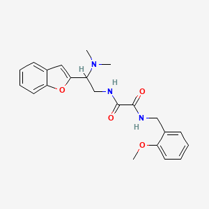 molecular formula C22H25N3O4 B2944482 N-[2-(1-benzofuran-2-yl)-2-(dimethylamino)ethyl]-N'-[(2-methoxyphenyl)methyl]ethanediamide CAS No. 2034613-38-0