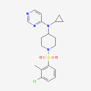 molecular formula C19H23ClN4O2S B2944489 N-[1-(3-chloro-2-methylbenzenesulfonyl)piperidin-4-yl]-N-cyclopropylpyrimidin-4-amine CAS No. 2380171-57-1