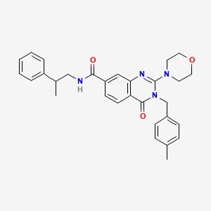 molecular formula C30H32N4O3 B2944494 3-(4-methylbenzyl)-2-morpholino-4-oxo-N-(2-phenylpropyl)-3,4-dihydroquinazoline-7-carboxamide CAS No. 1207016-84-9