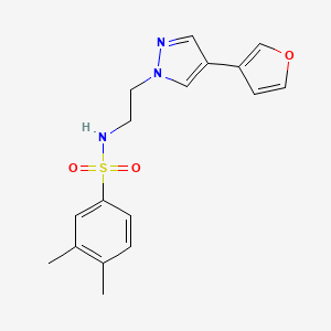 molecular formula C17H19N3O3S B2944499 N-(2-(4-(furan-3-yl)-1H-pyrazol-1-yl)ethyl)-3,4-dimethylbenzenesulfonamide CAS No. 2034292-44-7