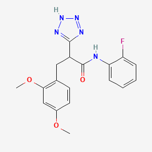 3-(2,4-dimethoxyphenyl)-N-(2-fluorophenyl)-2-(2H-tetrazol-5-yl)propanamide