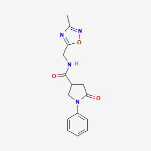 N-((3-methyl-1,2,4-oxadiazol-5-yl)methyl)-5-oxo-1-phenylpyrrolidine-3-carboxamide