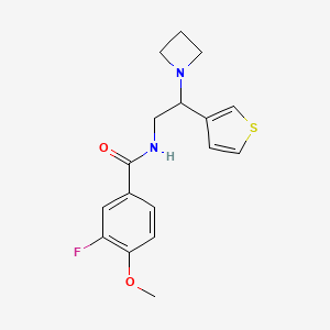 N-(2-(azetidin-1-yl)-2-(thiophen-3-yl)ethyl)-3-fluoro-4-methoxybenzamide