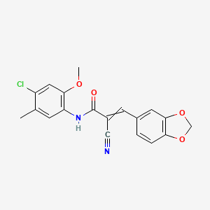 3-(2H-1,3-benzodioxol-5-yl)-N-(4-chloro-2-methoxy-5-methylphenyl)-2-cyanoprop-2-enamide