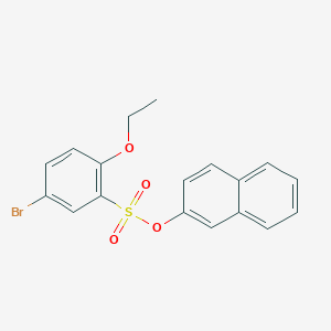 molecular formula C18H15BrO4S B2944525 Naphthalen-2-yl 5-bromo-2-ethoxybenzene-1-sulfonate CAS No. 2305363-48-6