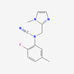 molecular formula C13H13FN4 B2944529 n-Cyano-2-fluoro-5-methyl-n-[(1-methyl-1h-imidazol-2-yl)methyl]aniline CAS No. 2190139-28-5