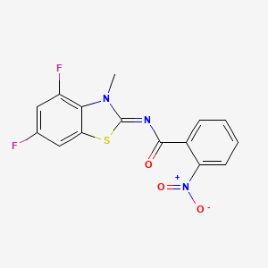 N-(4,6-difluoro-3-methyl-1,3-benzothiazol-2-ylidene)-2-nitrobenzamide