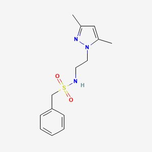 N-(2-(3,5-dimethyl-1H-pyrazol-1-yl)ethyl)-1-phenylmethanesulfonamide