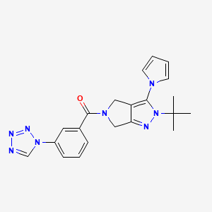 (3-(1H-tetrazol-1-yl)phenyl)(2-(tert-butyl)-3-(1H-pyrrol-1-yl)pyrrolo[3,4-c]pyrazol-5(2H,4H,6H)-yl)methanone