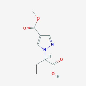 molecular formula C9H12N2O4 B2944561 2-[4-(methoxycarbonyl)-1H-pyrazol-1-yl]butanoic acid CAS No. 1856033-84-5