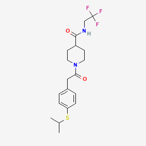 1-(2-(4-(isopropylthio)phenyl)acetyl)-N-(2,2,2-trifluoroethyl)piperidine-4-carboxamide