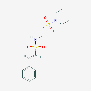 molecular formula C14H22N2O4S2 B2944590 N,N-diethyl-2-[[(E)-2-phenylethenyl]sulfonylamino]ethanesulfonamide CAS No. 1312007-16-1