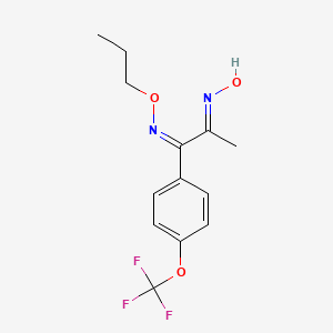 molecular formula C13H15F3N2O3 B2944596 {2-Nitroso-1-[4-(trifluoromethoxy)phenyl]prop-1-en-1-yl}(propoxy)amine CAS No. 1807938-69-7