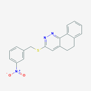 molecular formula C19H15N3O2S B2944597 3-[(3-Nitrobenzyl)sulfanyl]-5,6-dihydrobenzo[h]cinnoline CAS No. 478047-90-4