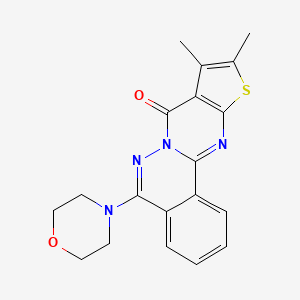 molecular formula C19H18N4O2S B2944603 9,10-dimethyl-5-morpholino-8H-thieno[2',3':4,5]pyrimido[2,1-a]phthalazin-8-one CAS No. 379251-50-0