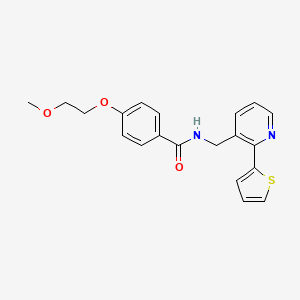 molecular formula C20H20N2O3S B2944607 4-(2-methoxyethoxy)-N-((2-(thiophen-2-yl)pyridin-3-yl)methyl)benzamide CAS No. 2034433-96-8