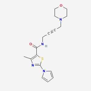 molecular formula C17H20N4O2S B2944608 4-methyl-N-(4-morpholinobut-2-yn-1-yl)-2-(1H-pyrrol-1-yl)thiazole-5-carboxamide CAS No. 1396800-07-9