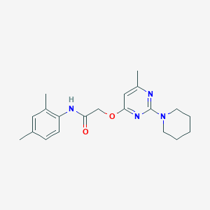 molecular formula C20H26N4O2 B2944613 N-(2,4-dimethylphenyl)-2-((6-methyl-2-(piperidin-1-yl)pyrimidin-4-yl)oxy)acetamide CAS No. 1029748-14-8