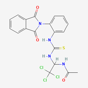 molecular formula C19H15Cl3N4O3S B2944614 N-[2,2,2-trichloro-1-({[2-(1,3-dioxo-2,3-dihydro-1H-isoindol-2-yl)phenyl]carbamothioyl}amino)ethyl]acetamide CAS No. 619310-28-0